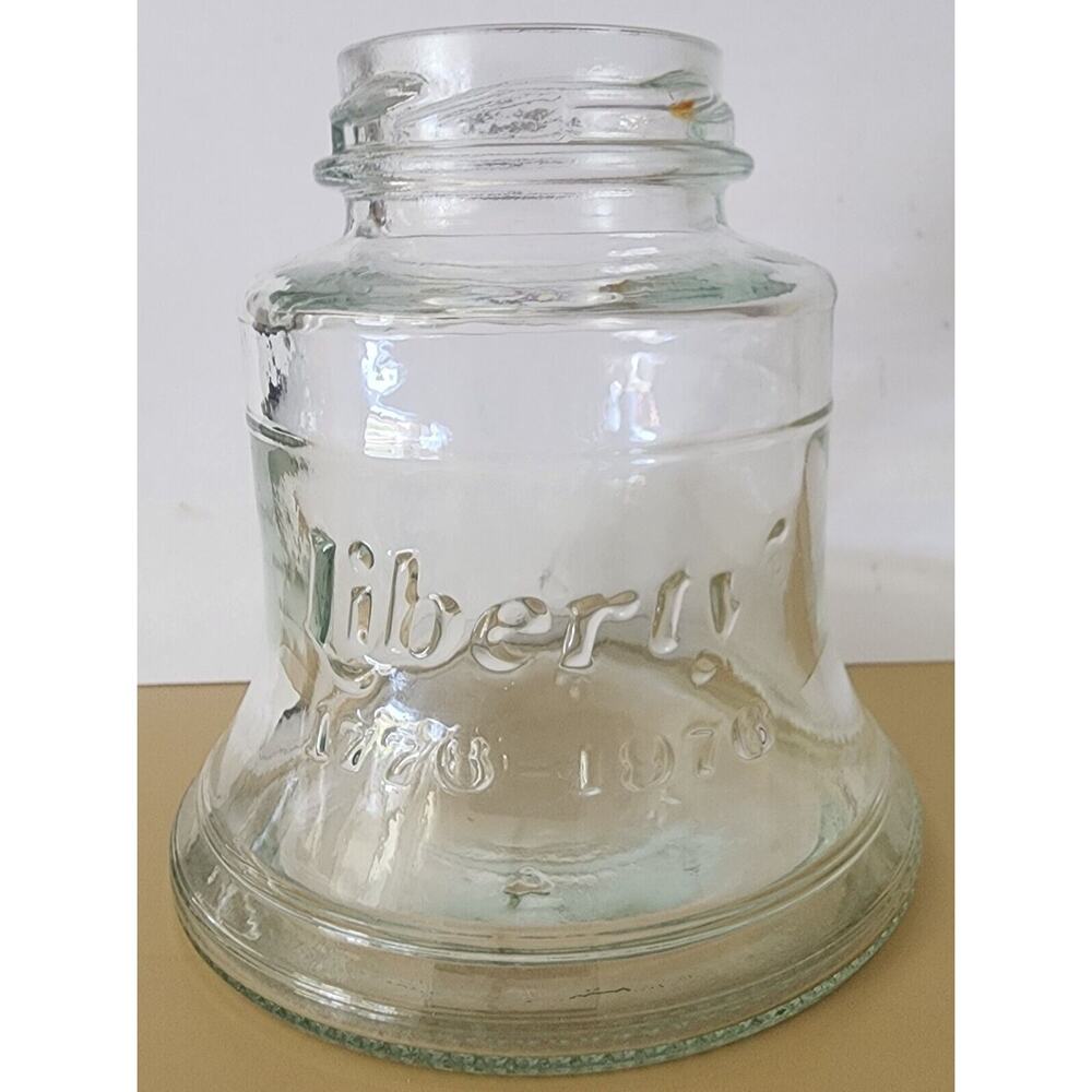 Vintage Liberty Cherries Liberty Bell Bicentennial 1776-1976 Clear Jar